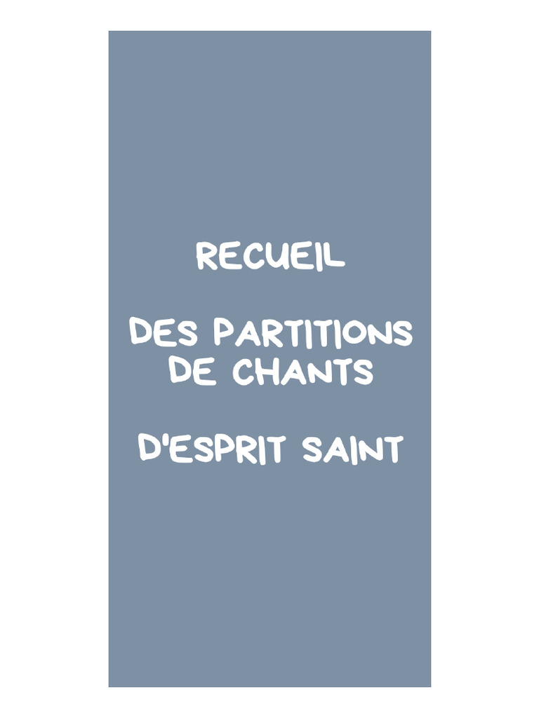 Recueil_Partitions de Chants d'Esprit Saint | PDF