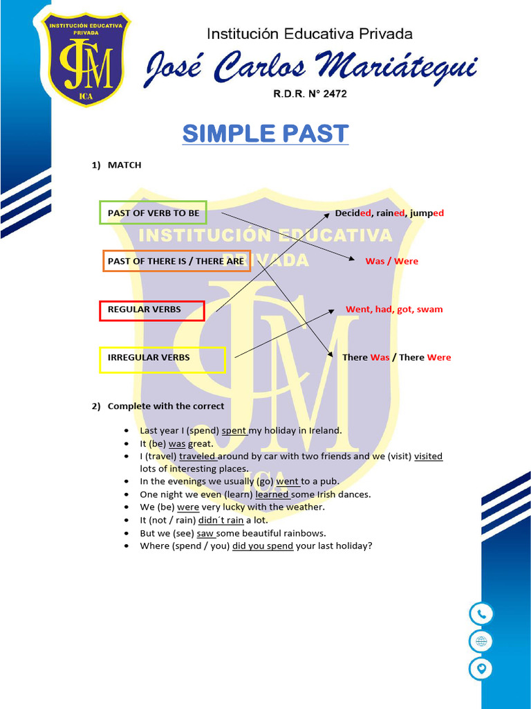 Simple Past Fifth Grade 2021 | PDF