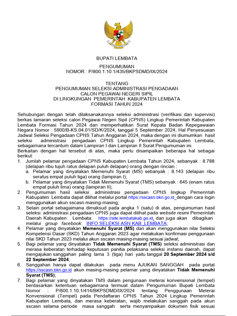 20240918183404pengumuman Seleksi Administrasi CPNS Kabupaten Lembata