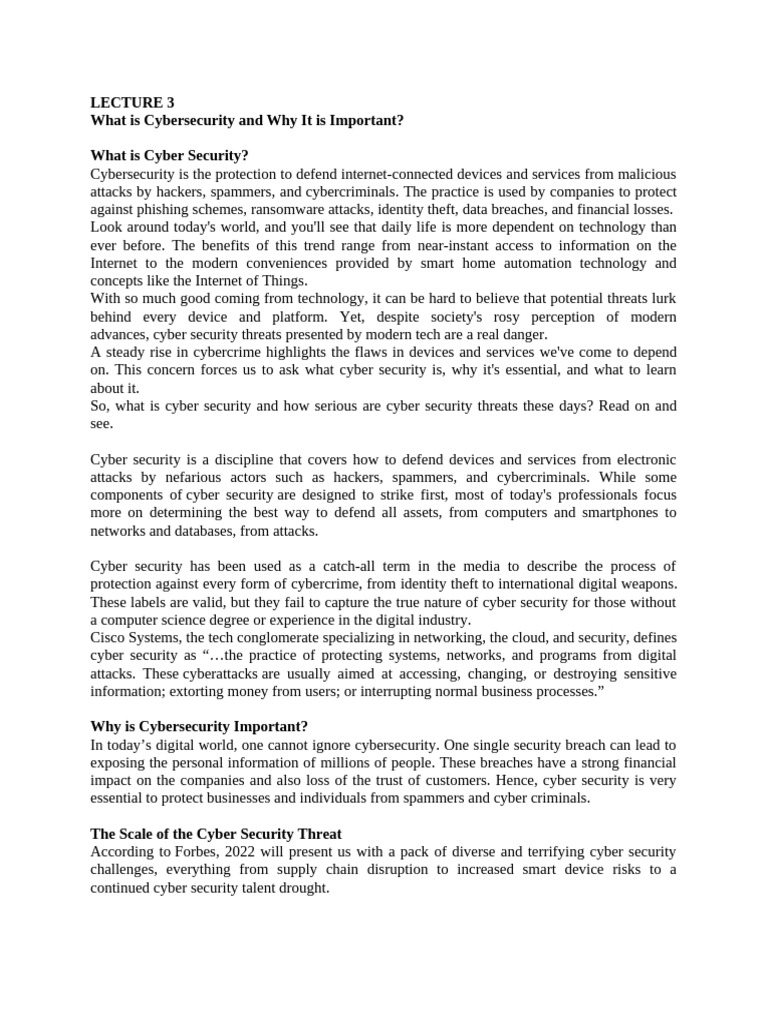 Cybersecurity 1 | PDF