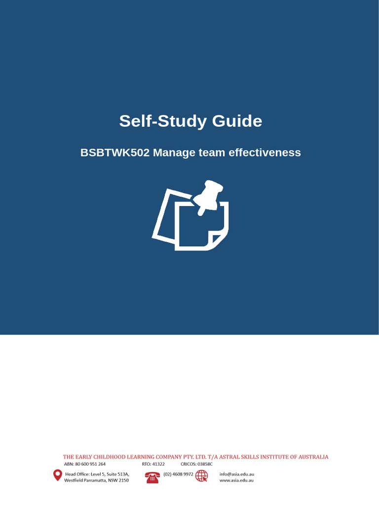 BSBTWK502 Self-Study Guide | PDF | Education Theory | Career & Growth