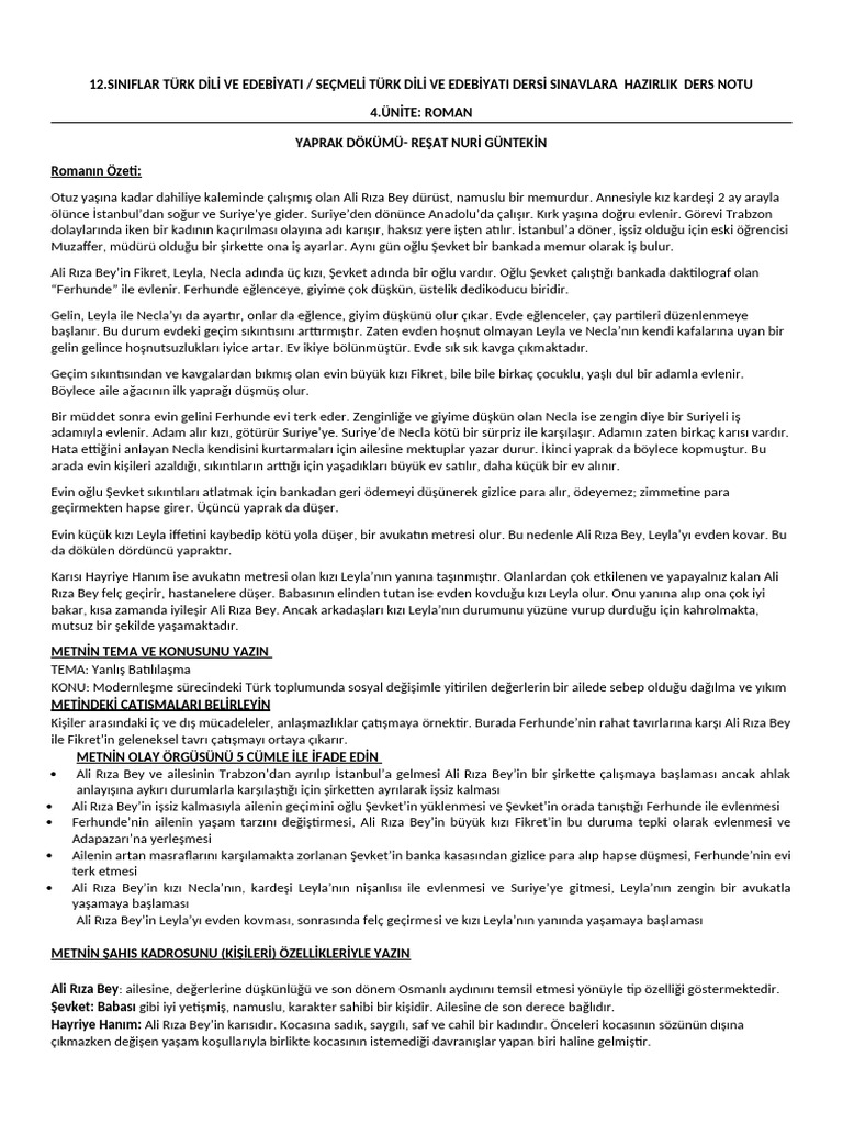 12.sınıf Ders Notu2 | PDF