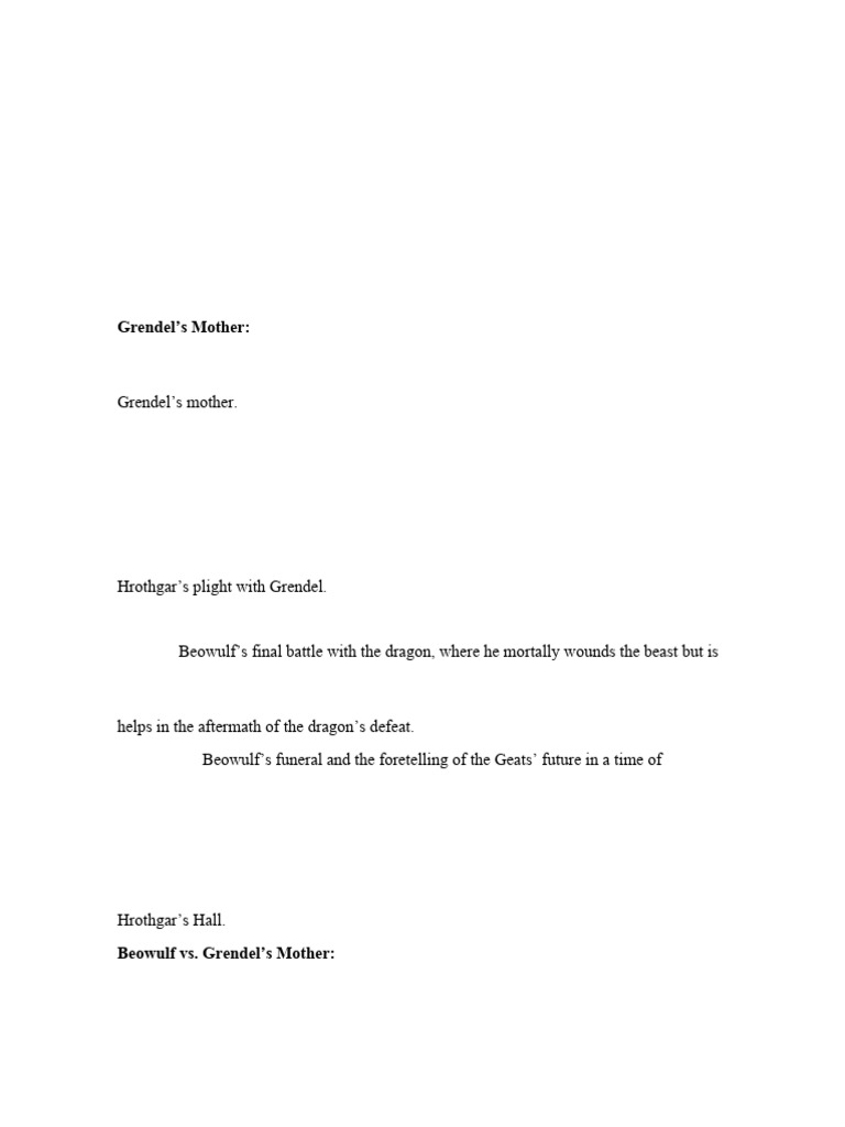 Literary Elements Beowulf | PDF
