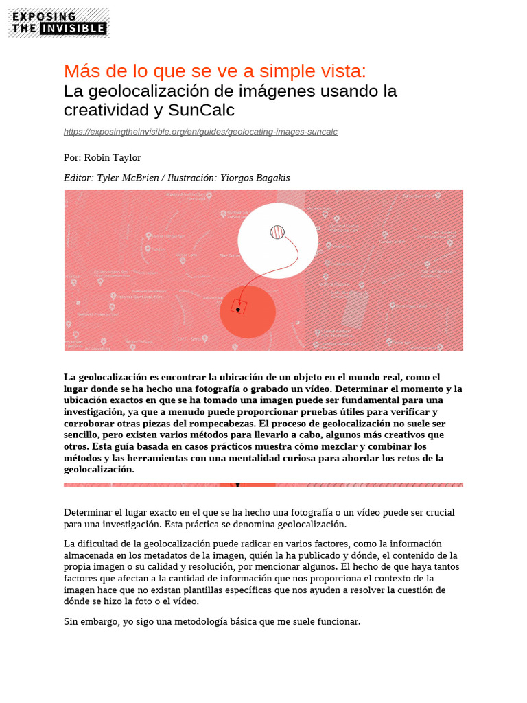 Geolocating Images Using Creativity and Suncalc - Es | PDF