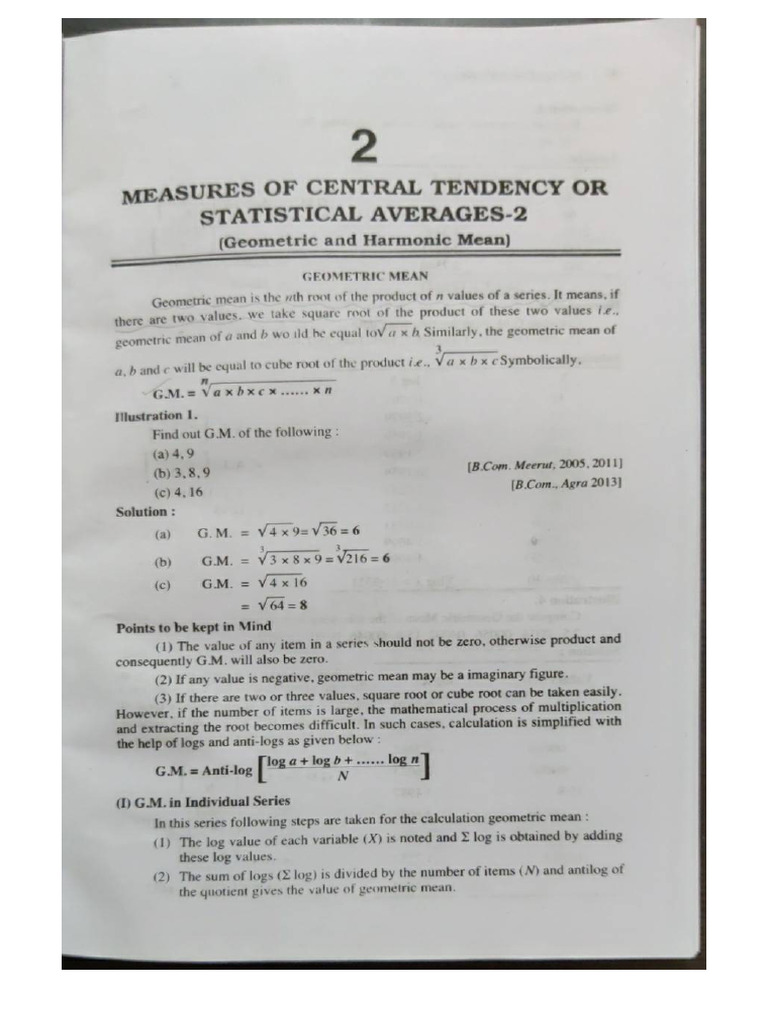 Geometric and harmonic mean pdf