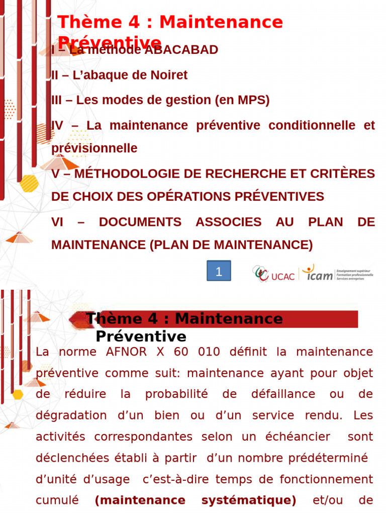 Thème 4 - Maintenance Préventive ' | PDF