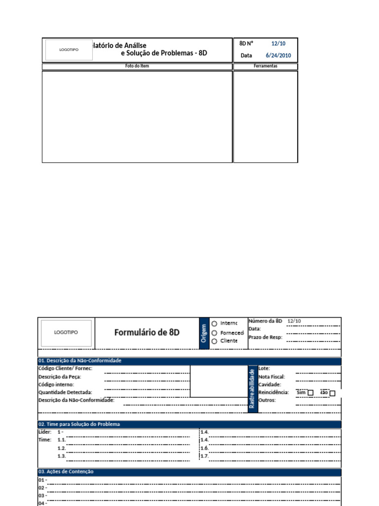 Formulário 8D | PDF