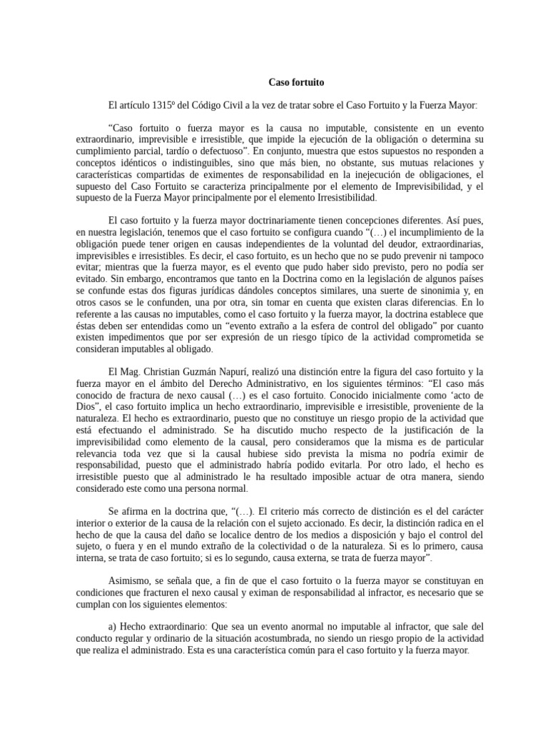 Caso Fortuito | PDF