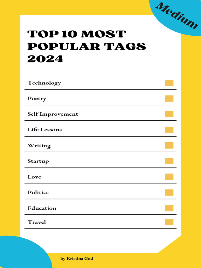 2024 - Full List of Medium Top Writer Tags - by Kristina God | PDF