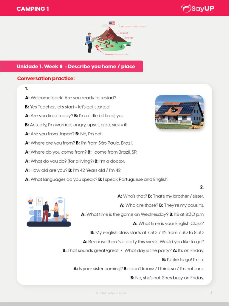 Camping+1+Unidade+1+week+8 | PDF