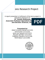 Operations Research Project: A Report Presented in Fulfillment of The Term Project in Operations Research To