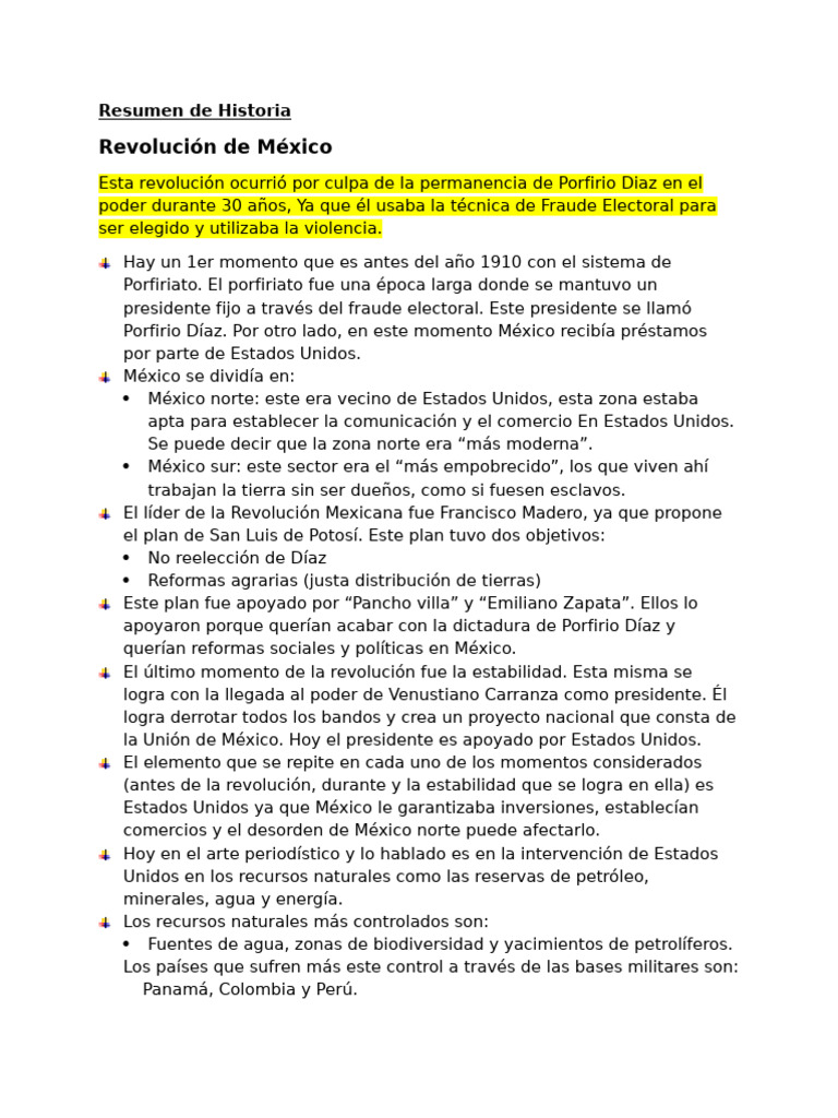 Resumen De Historia Pdf 