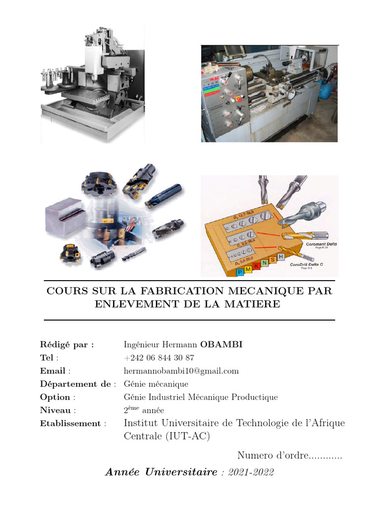 Cours Sur La Fabrication Mécanique | PDF
