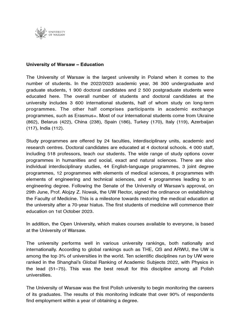 Uw Education July 2023 | PDF