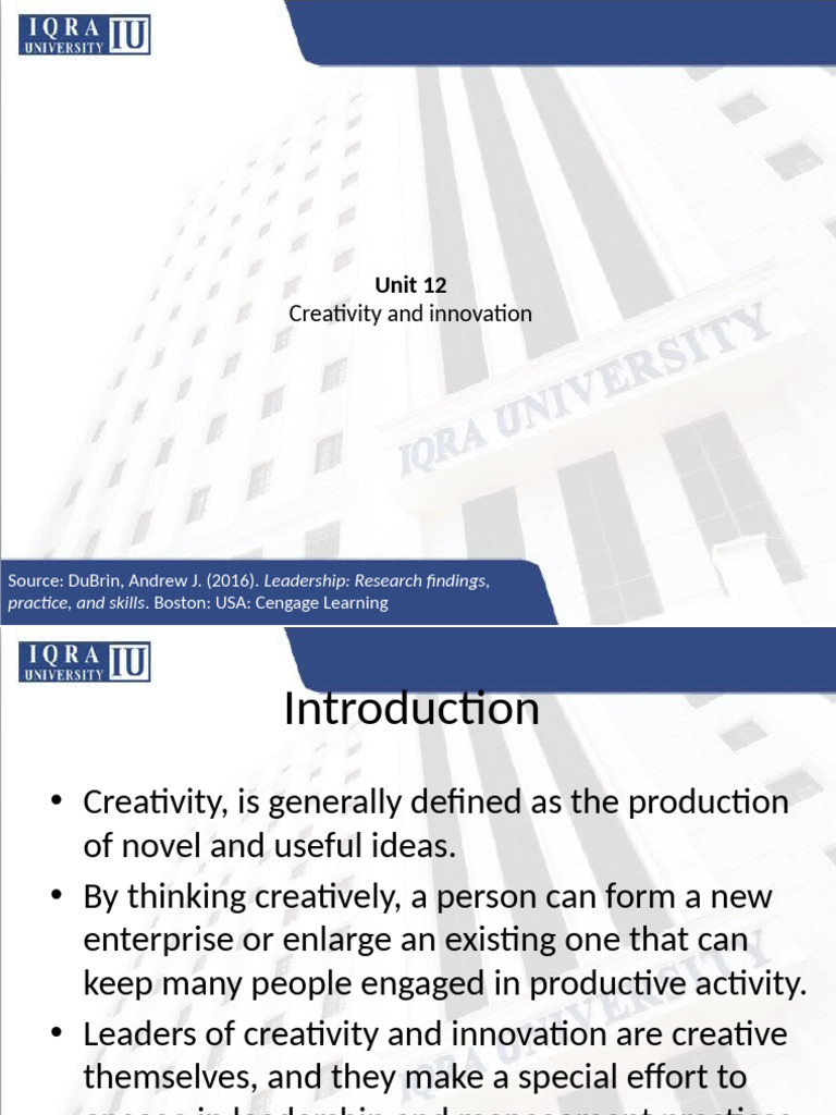 Unit 12 Creativity and Innovation | PDF
