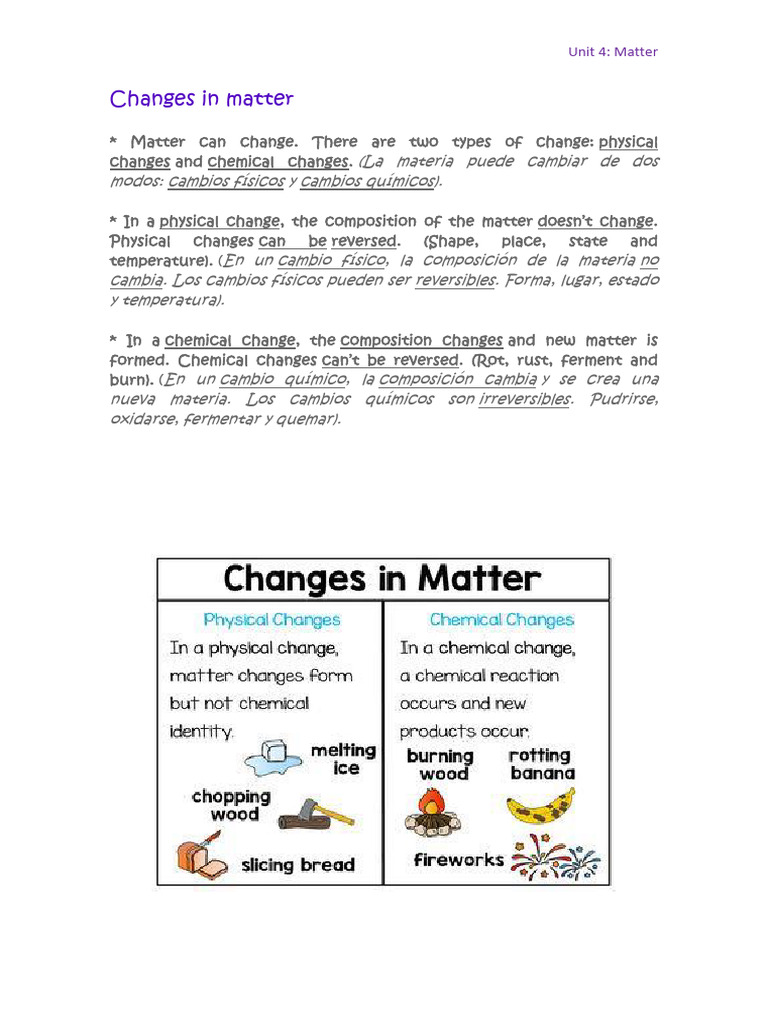 Changes in Matter | PDF