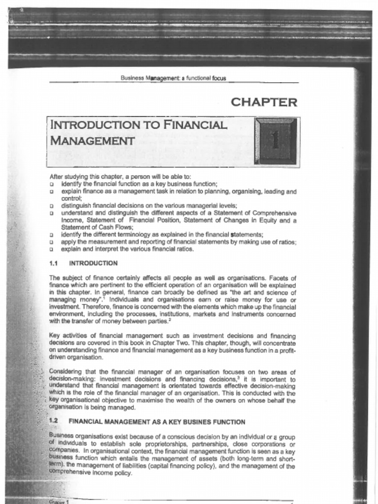 Introduction To Financial Management Chapter | PDF