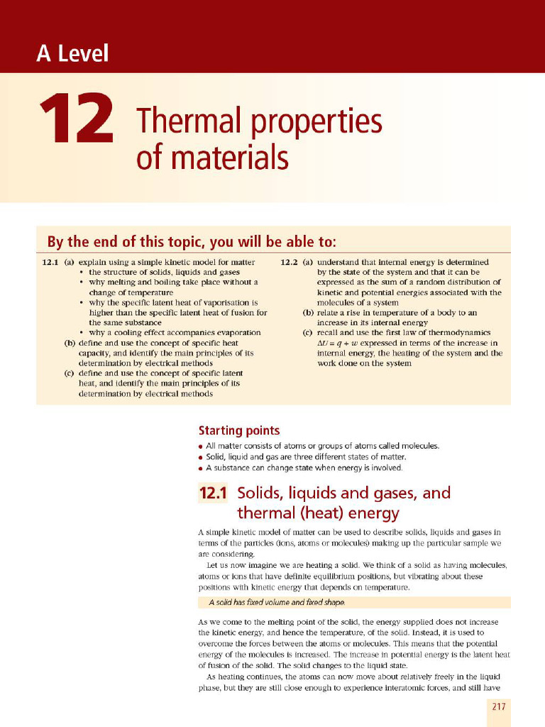 CIA - 12 - Thermal Properties of Materials | PDF