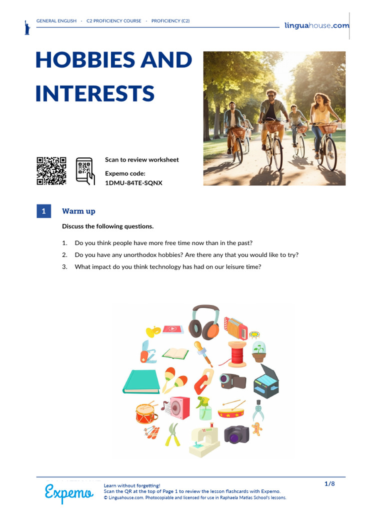 Hobbies and Interests American English Teacher | PDF