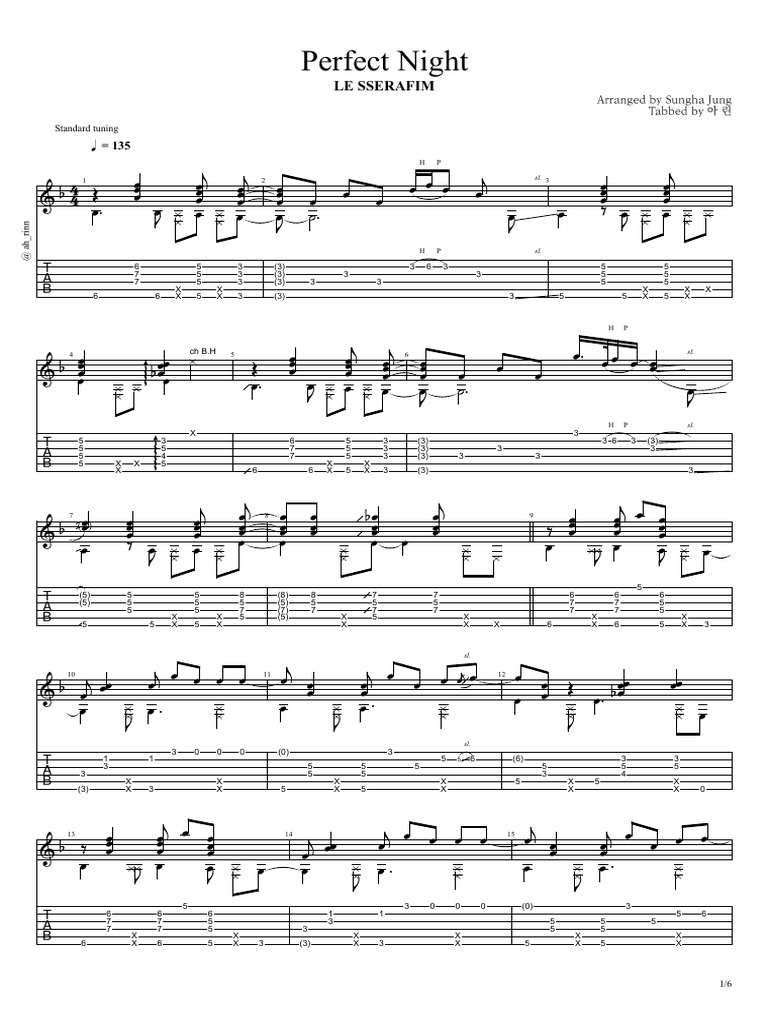 Sungha Jung - Perfect Night | PDF
