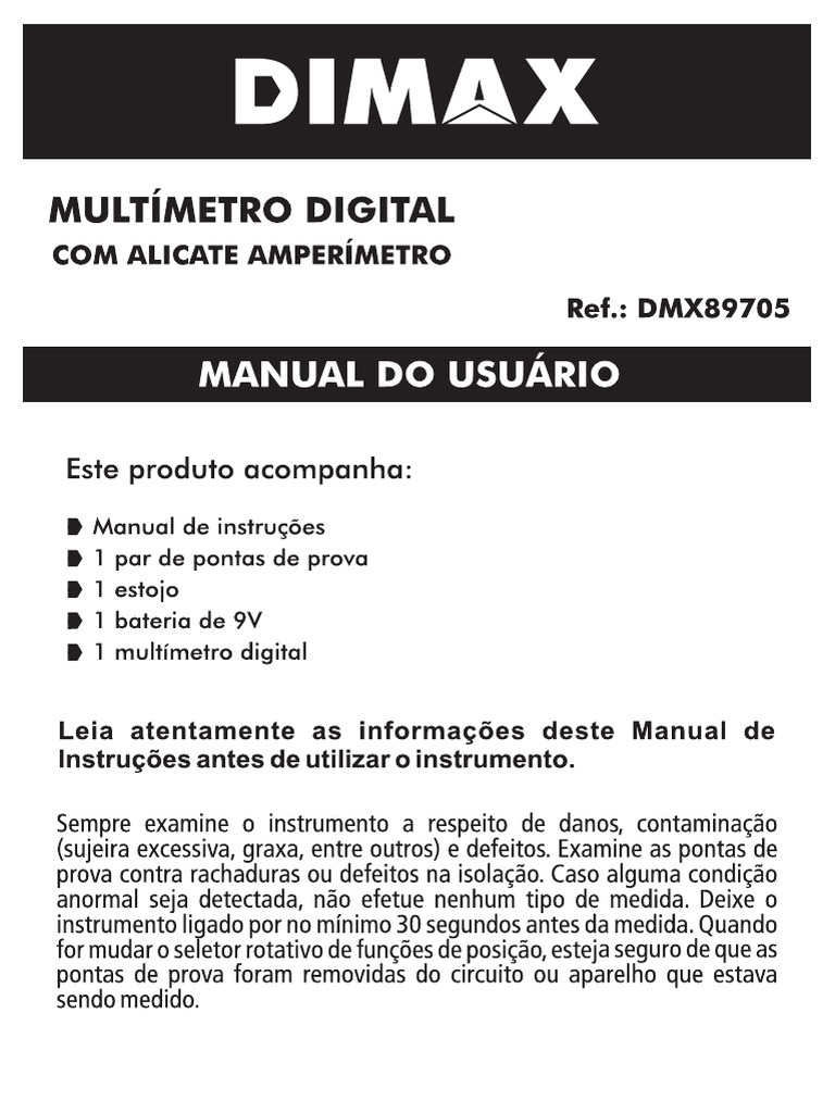 Multimetro-Dmx89705 Digital-Multimeter 266 Manual 11-21 C-1 | PDF