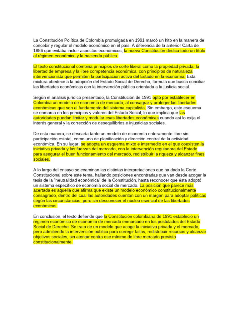 La Constitución Política de Colombia Promulgada en 1991 Marcó Un Hito ...