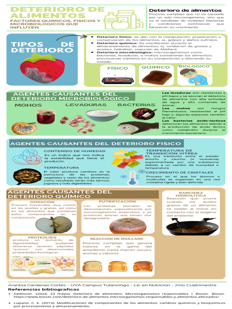 Factores del deterioro de alimentos | PDF | Alimentos | Salud y bienestar