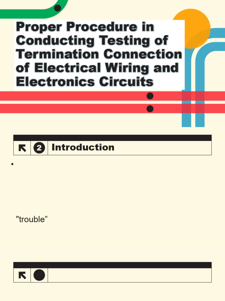 Proper Procedure in Conducting Testing of TerminationConnection of ...