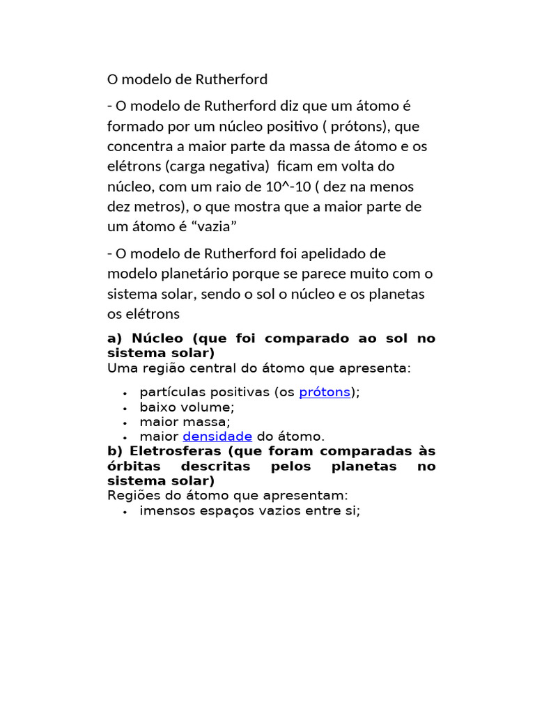 O Modelo de Rutherford | PDF