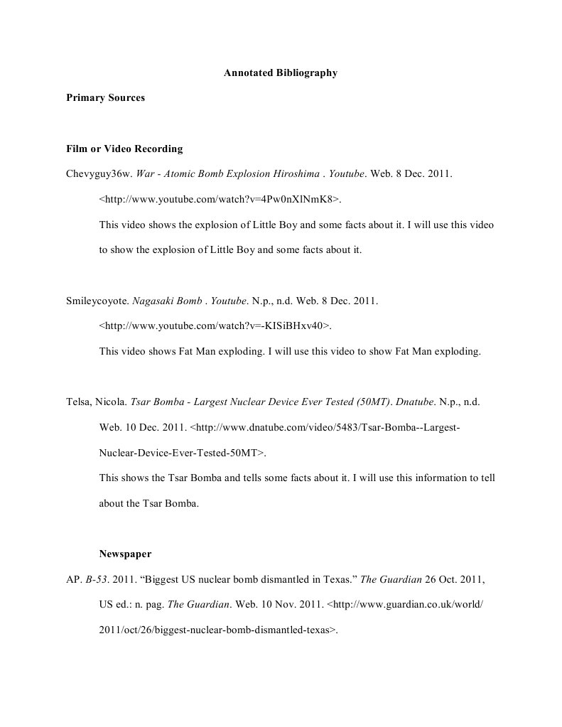 How to do a annotated bibliography picture