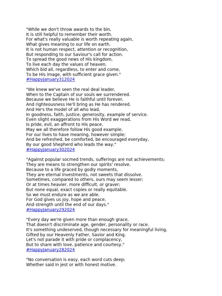 Eight Words Per Line - January 01-31.2024 | PDF | Self-Improvement