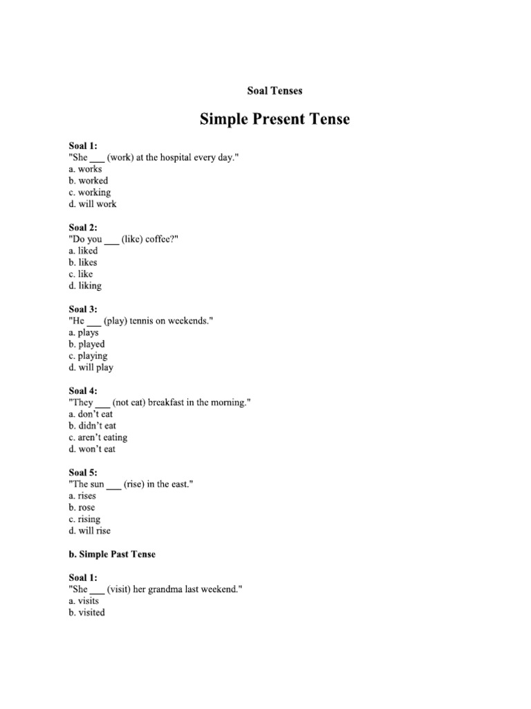 5 Basic Tenses | PDF
