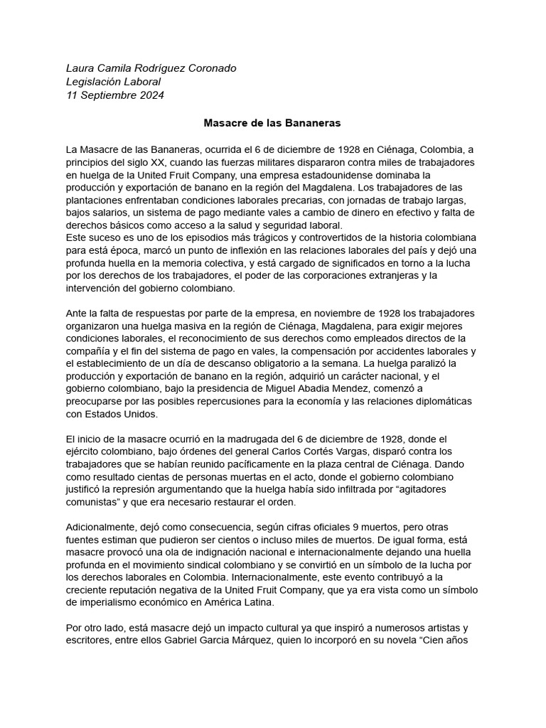 Masacre de Las Bananeras | PDF