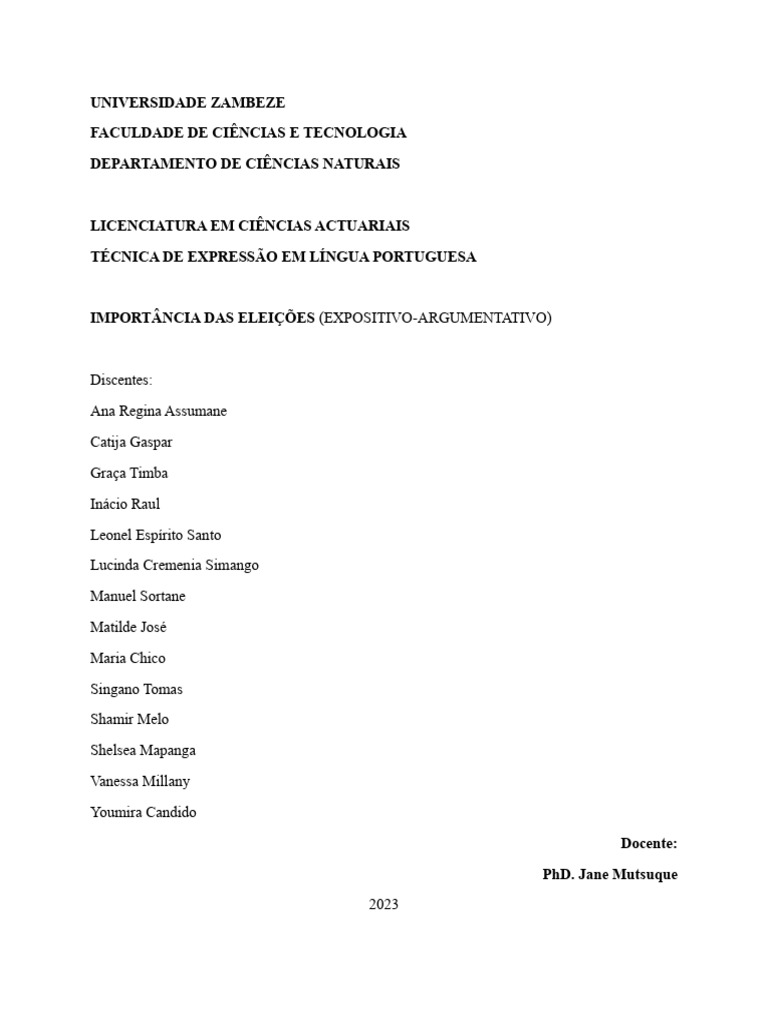 Importância Das Eleições (Expos-Argum) | PDF