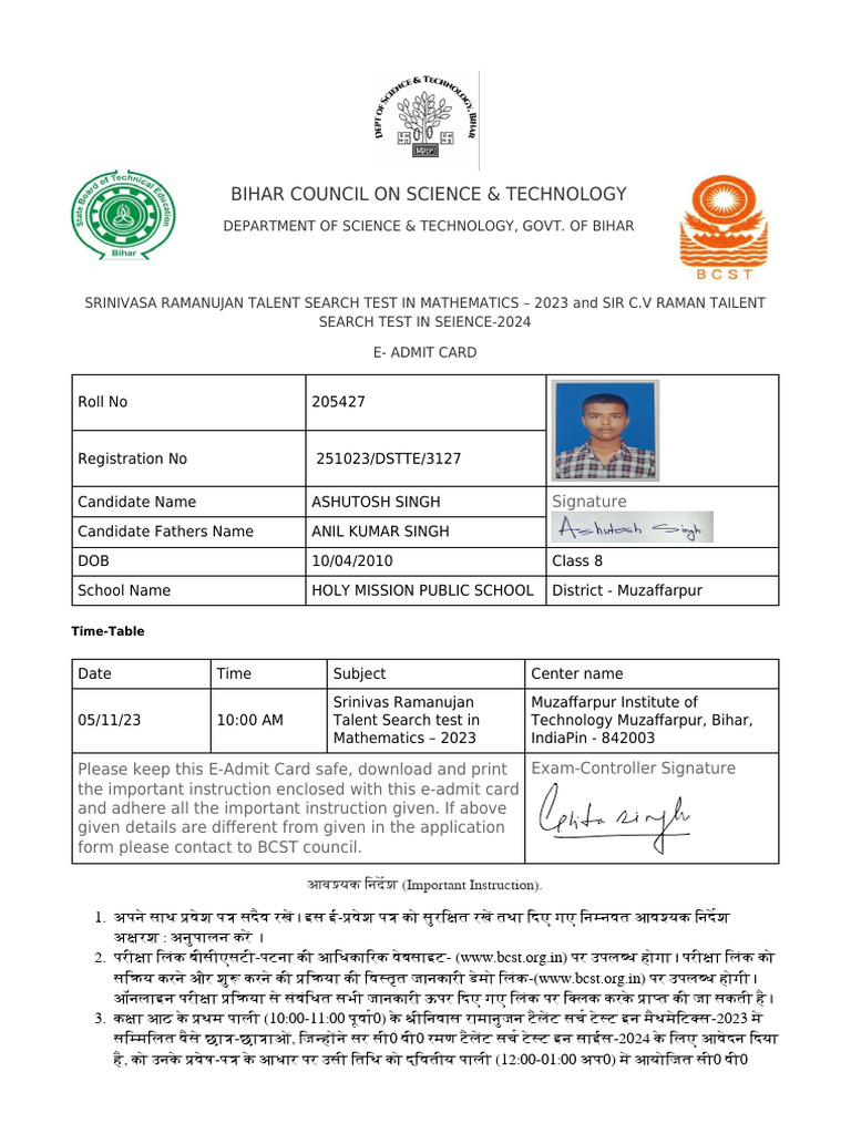 Bihar Council On Science & Technology | PDF