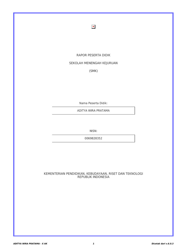 Aditya Wira Pratama - X Ak-Identitas | PDF