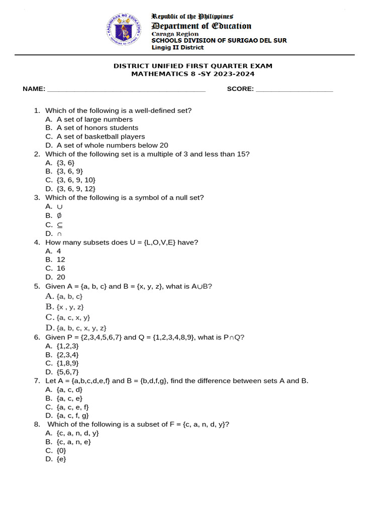 Grade 7 Exam Draft | PDF