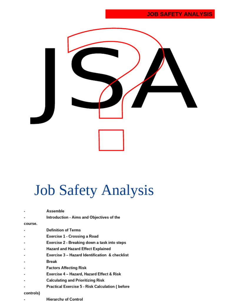Job Safety Analysis Training Guide | PDF | Systems Thinking | Computers