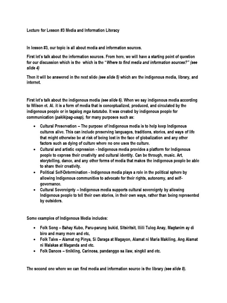 Where To Find Media and Information Sources?