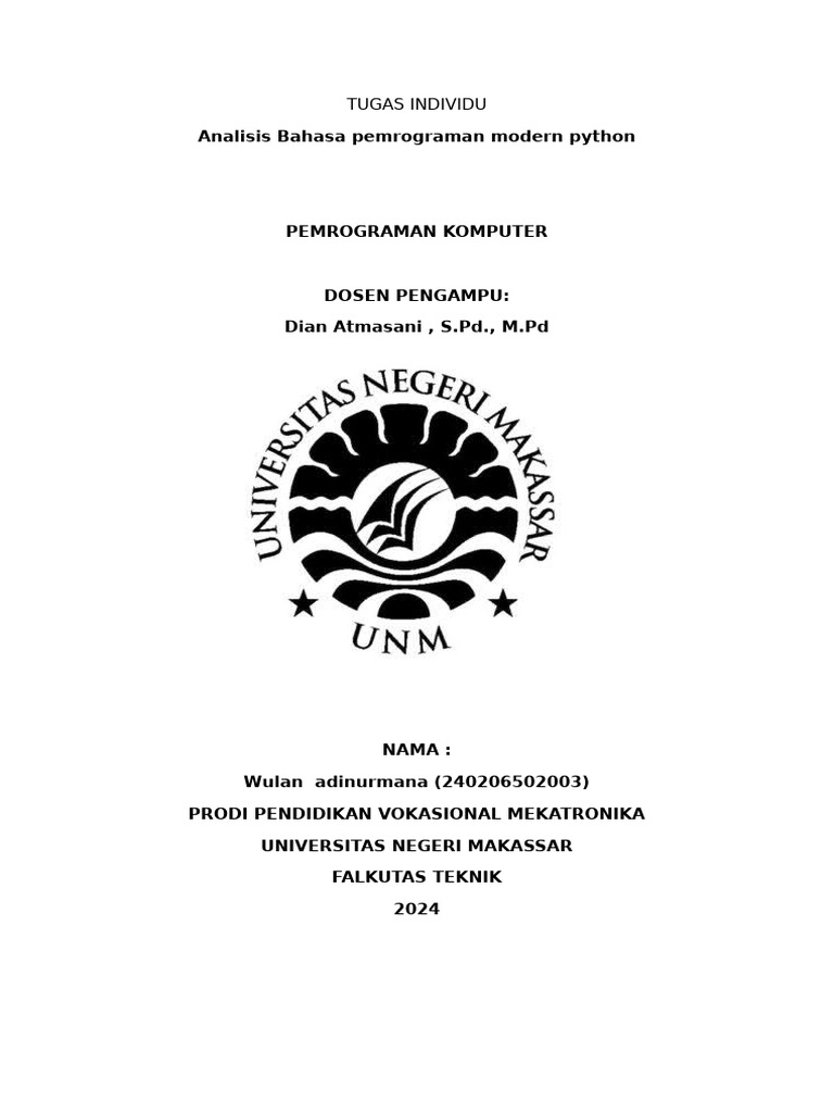 Analisis Bahasa Pemrograman Modern Python | PDF