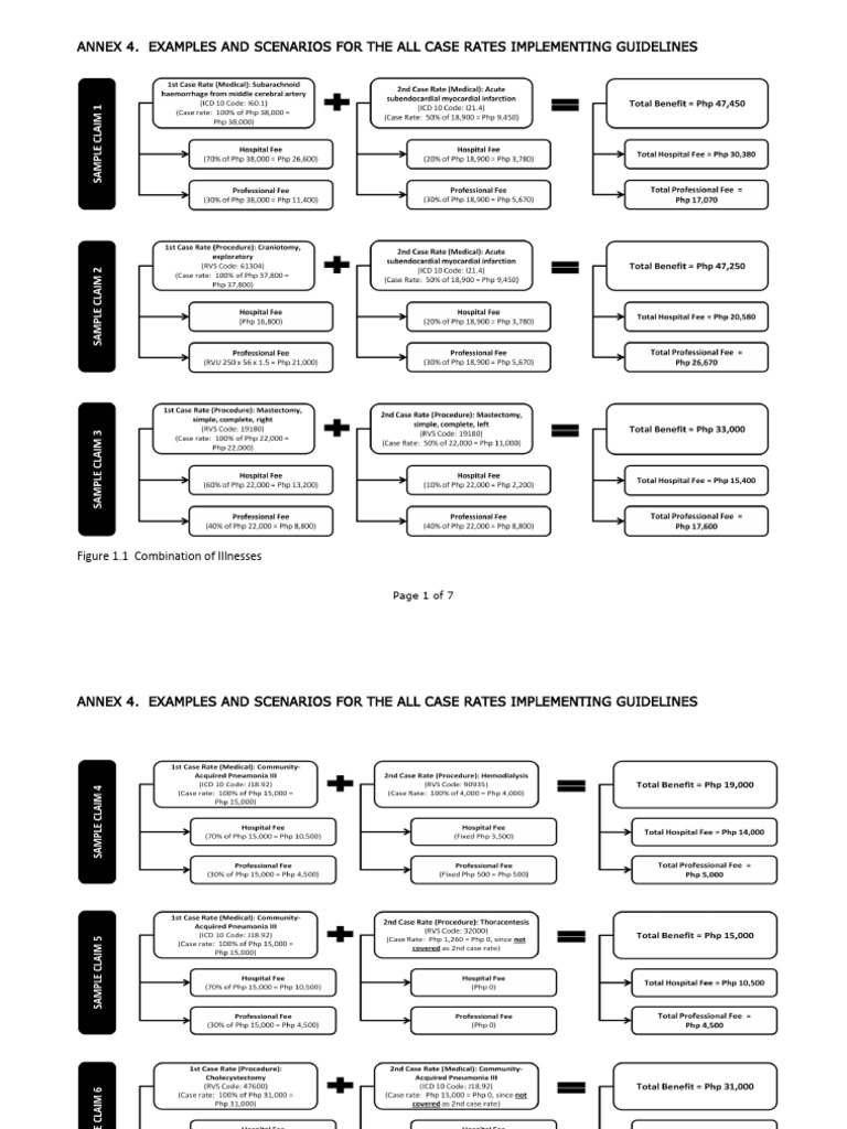 Annex 4 examples and scenarios for the all case rates implementing