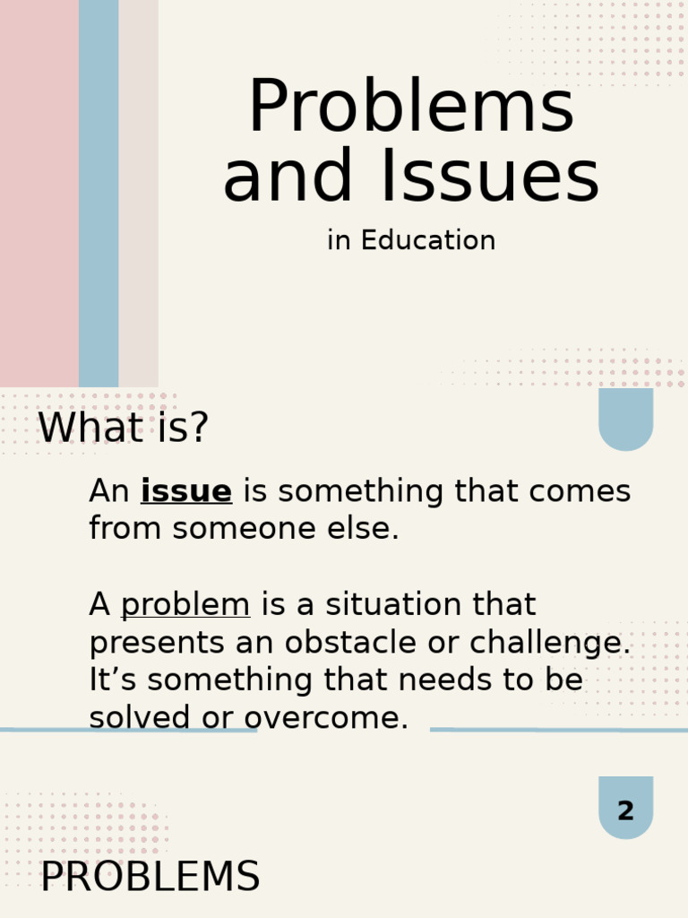 Problems and Issues: in Education | PDF