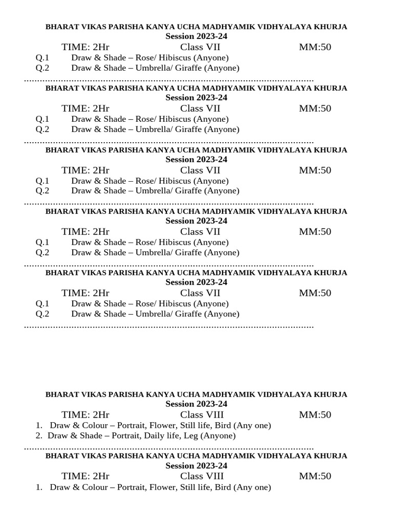 Class 7 TH Drawing' | PDF
