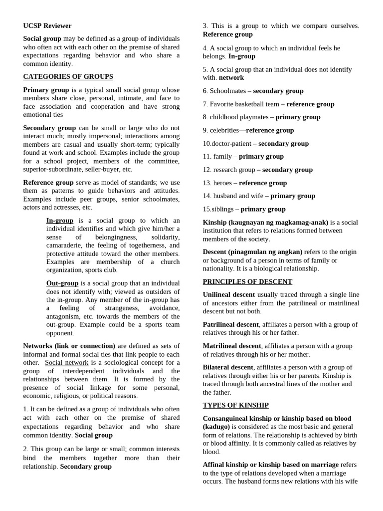 Ucsp Reviewer | PDF