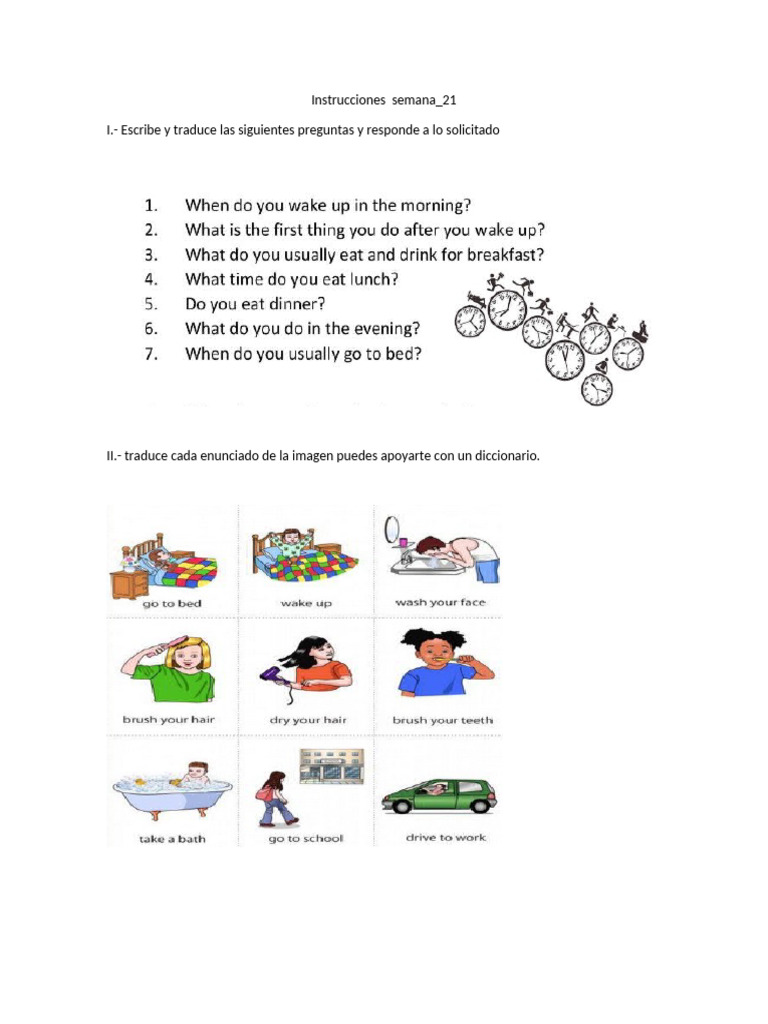 Actividad Ingles Semana 21 | PDF