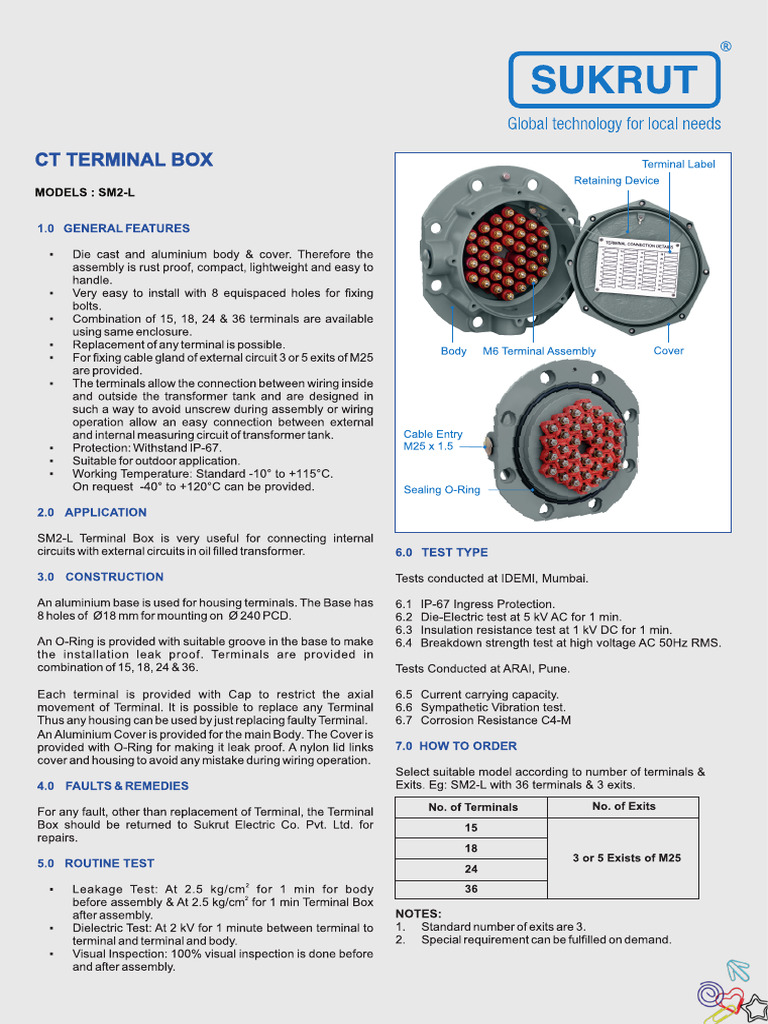 Terminal Box CT-SM2-L V-1.2 | PDF