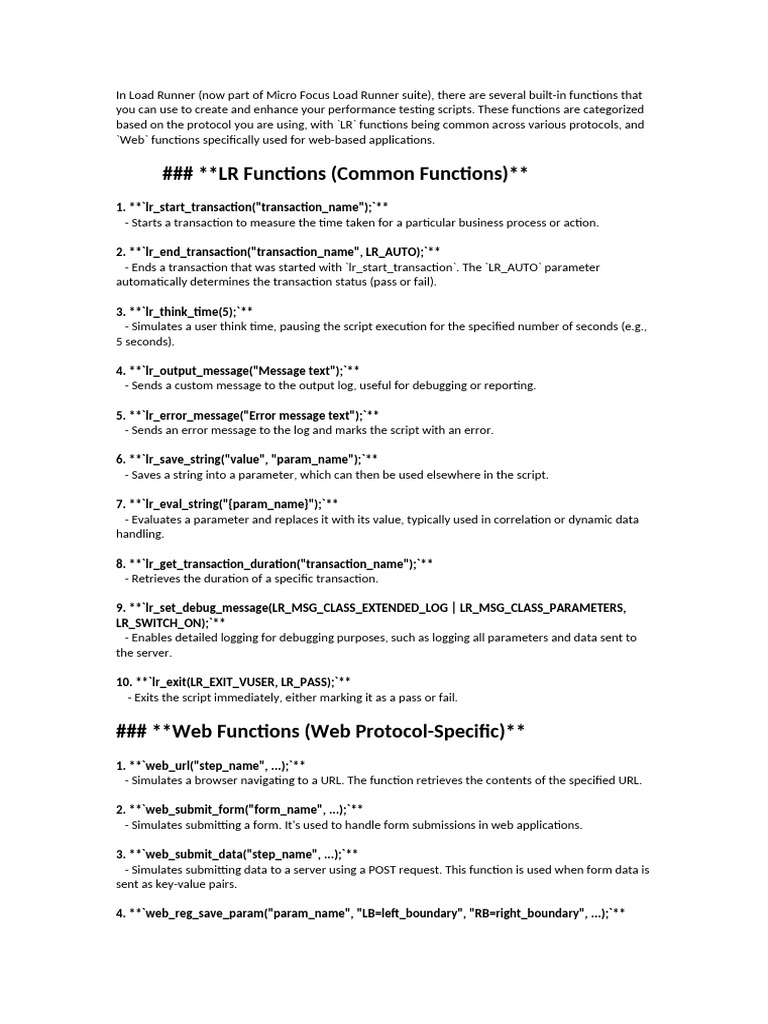 LR&&Web Functionsdocx | PDF