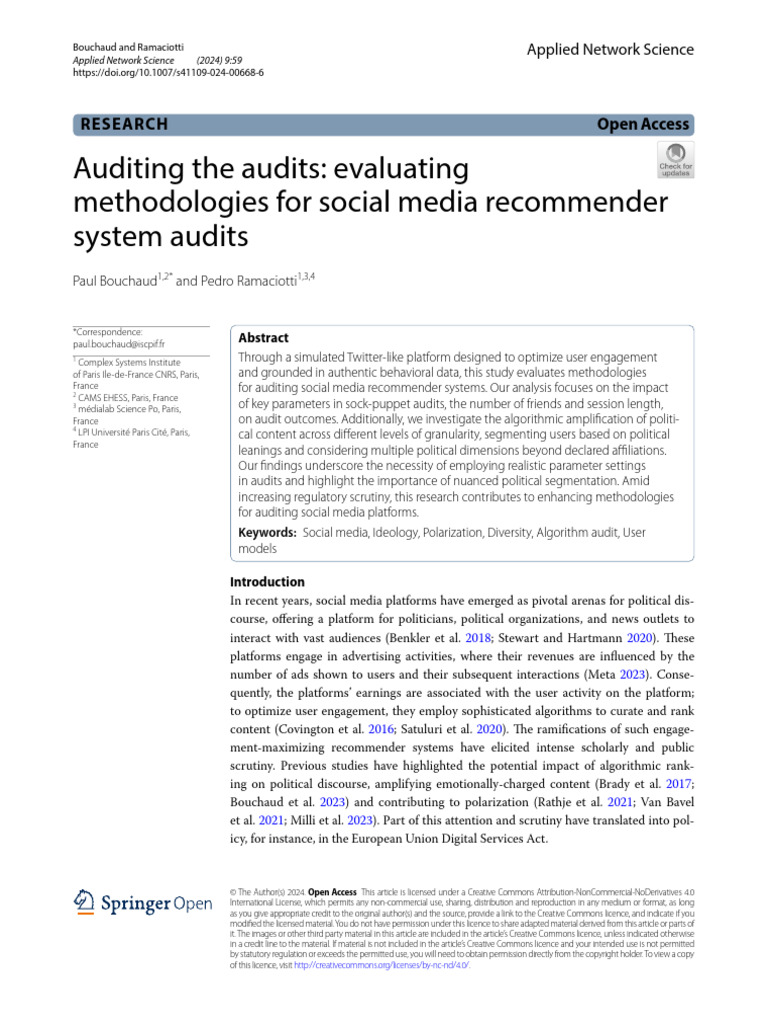 Auditing The Audits: Evaluating Methodologies For Social Media ...