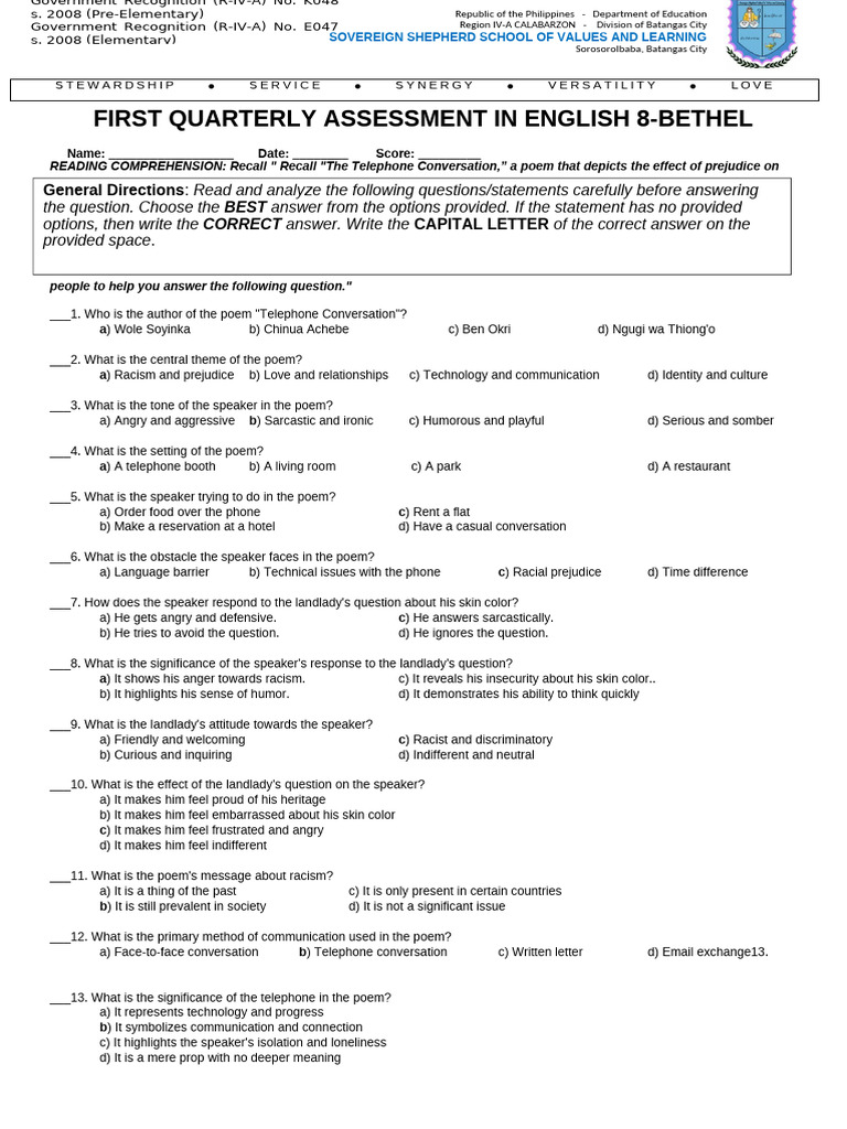 1st-Qa - en 8 | PDF