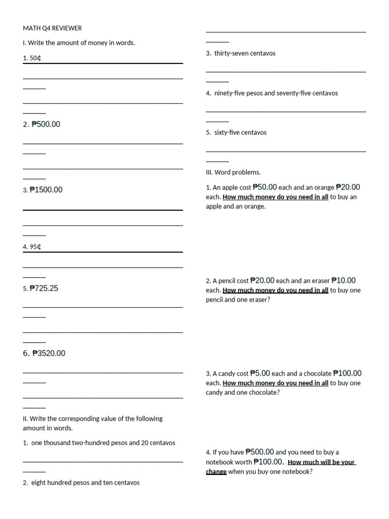 Math Q4 Reviewer | PDF | Currency | Foreign Exchange Market
